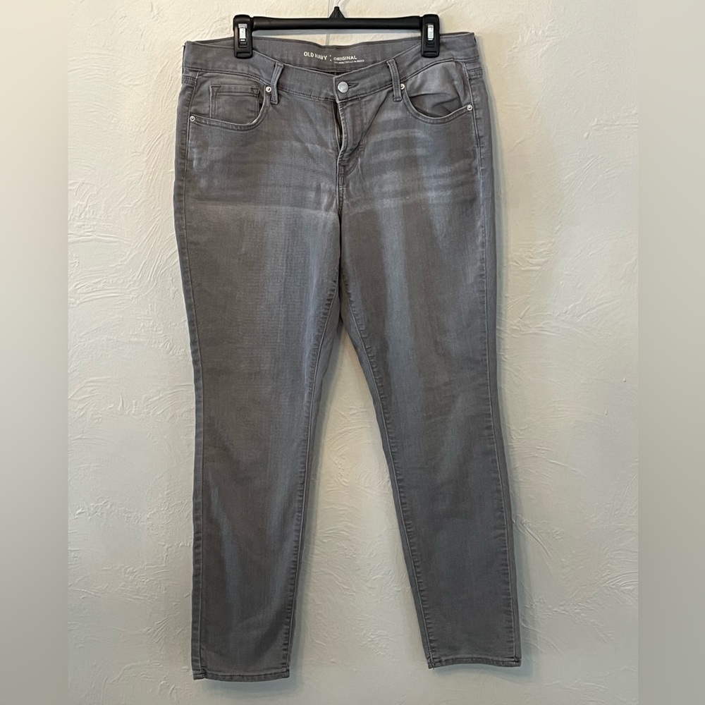 Old Navy Original Mid Rise Gray Denim Jeans Size 12